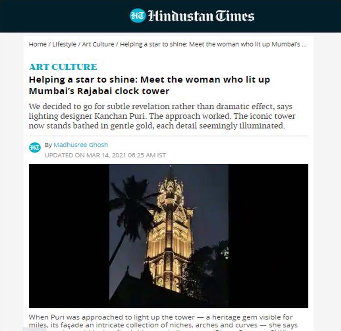 Helping a star to shine: Meet the woman who lit up Mumbai’s Rajabai clock tower
